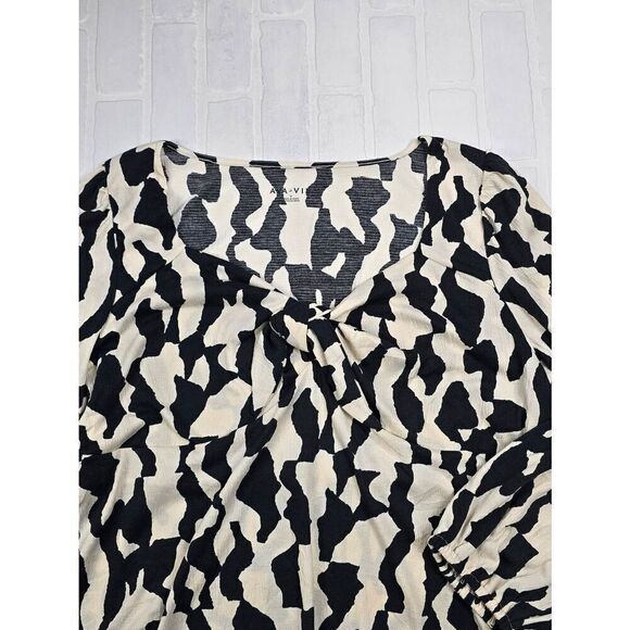 Ava & viv Long Sleeve Bow Tie Blouse 3X - Picture 3 of 5